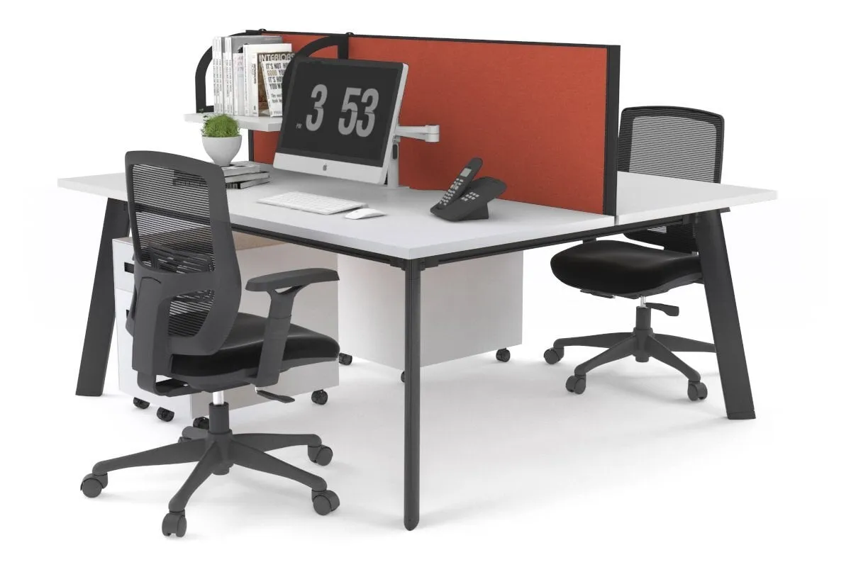 Switch - 2 Person Workstation Black Frame [1800L x 700W]