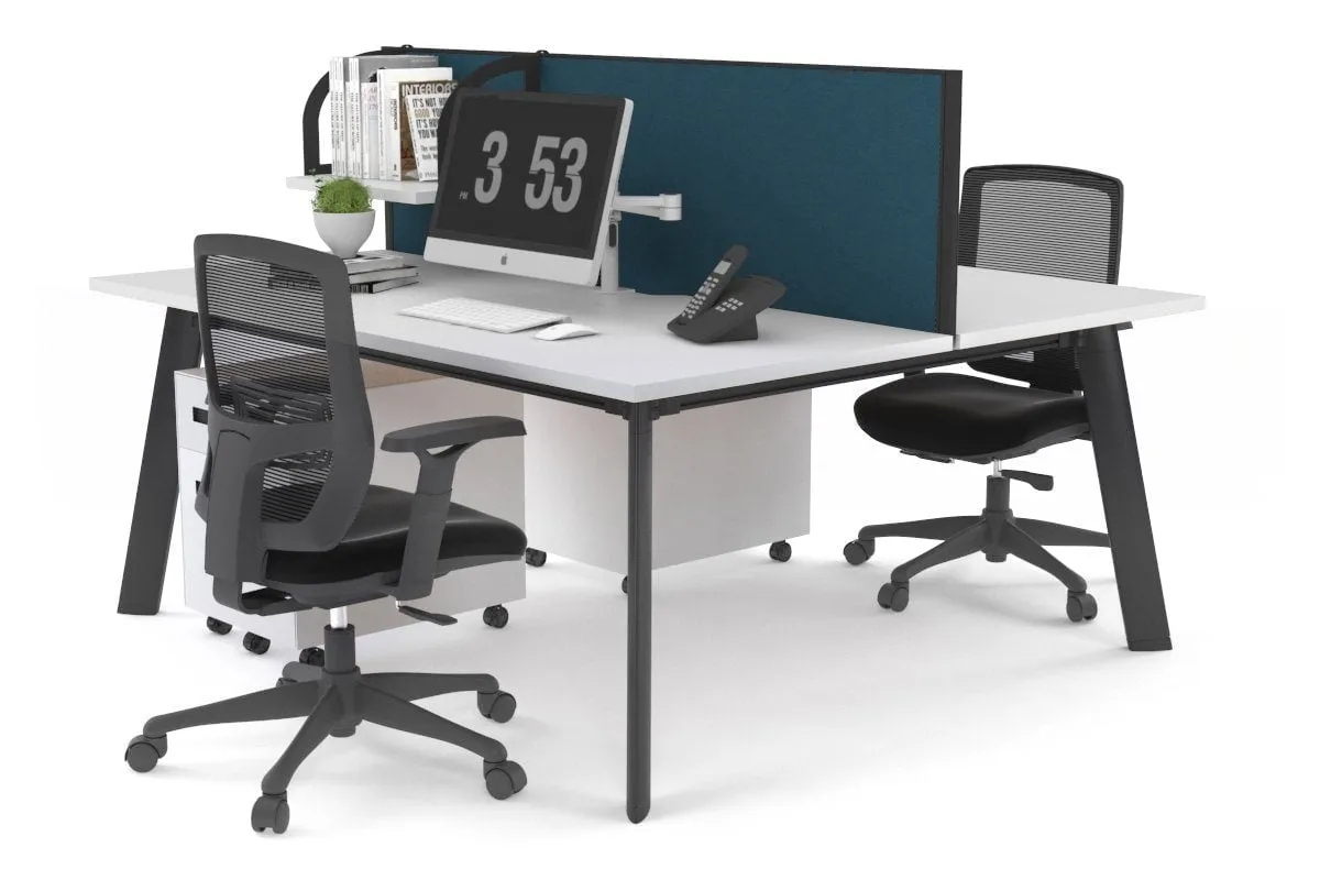 Switch - 2 Person Workstation Black Frame [1800L x 700W]