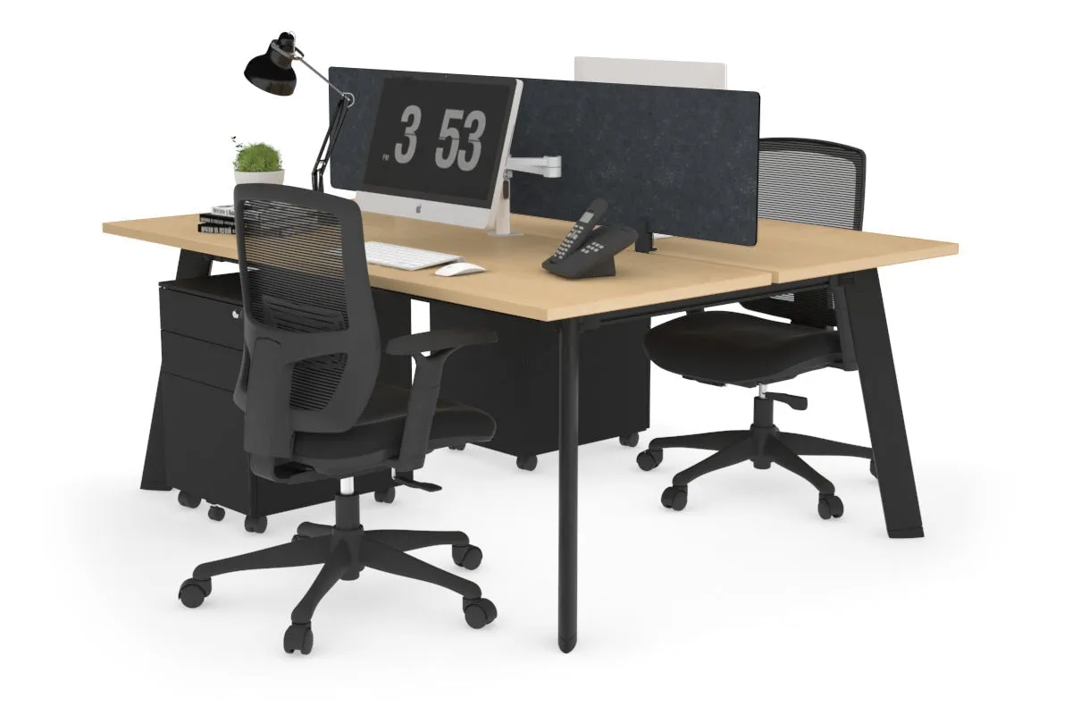 Switch - 2 Person Workstation Black Frame [1800L x 700W]