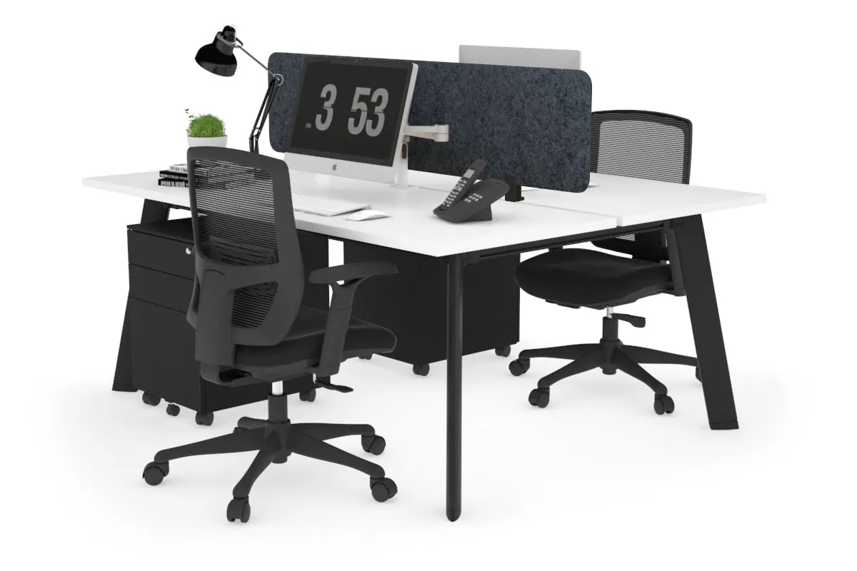 Switch - 2 Person Workstation Black Frame [1800L x 700W]