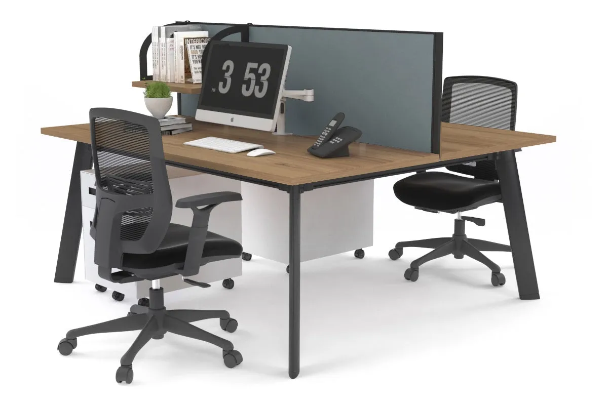 Switch - 2 Person Workstation Black Frame [1800L x 700W]