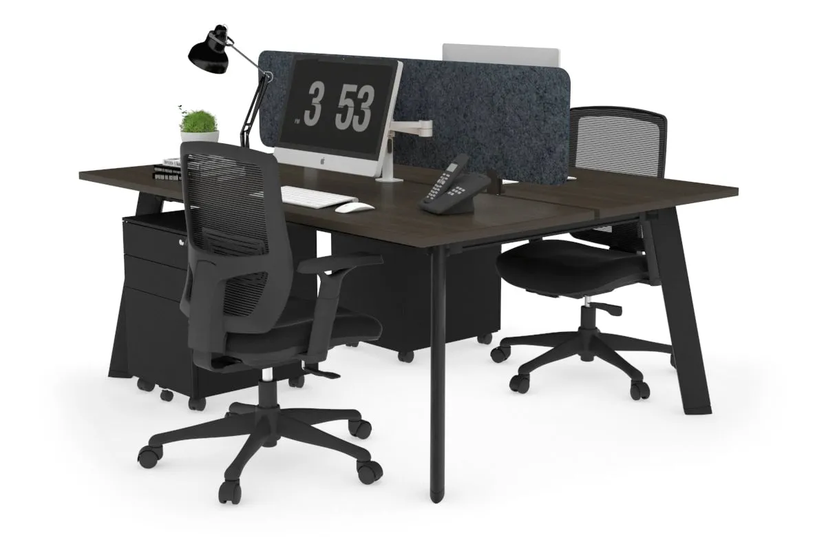 Switch - 2 Person Workstation Black Frame [1800L x 700W]