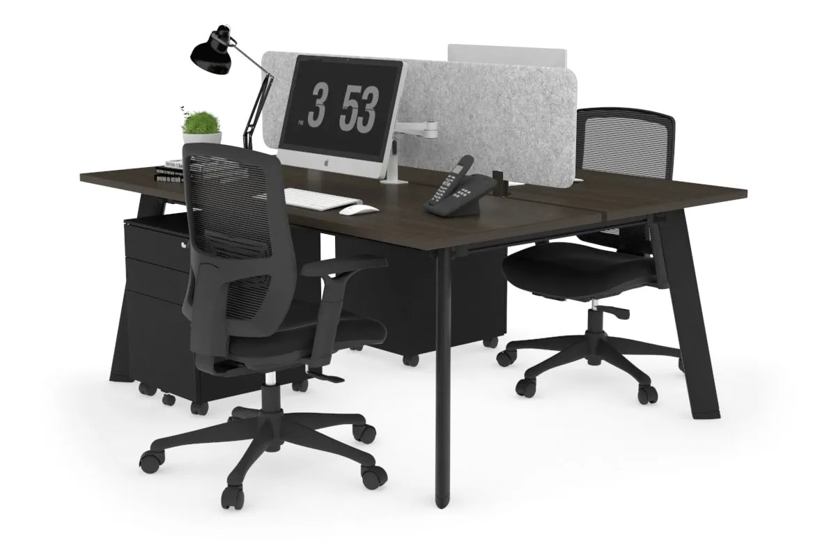 Switch - 2 Person Workstation Black Frame [1800L x 700W]