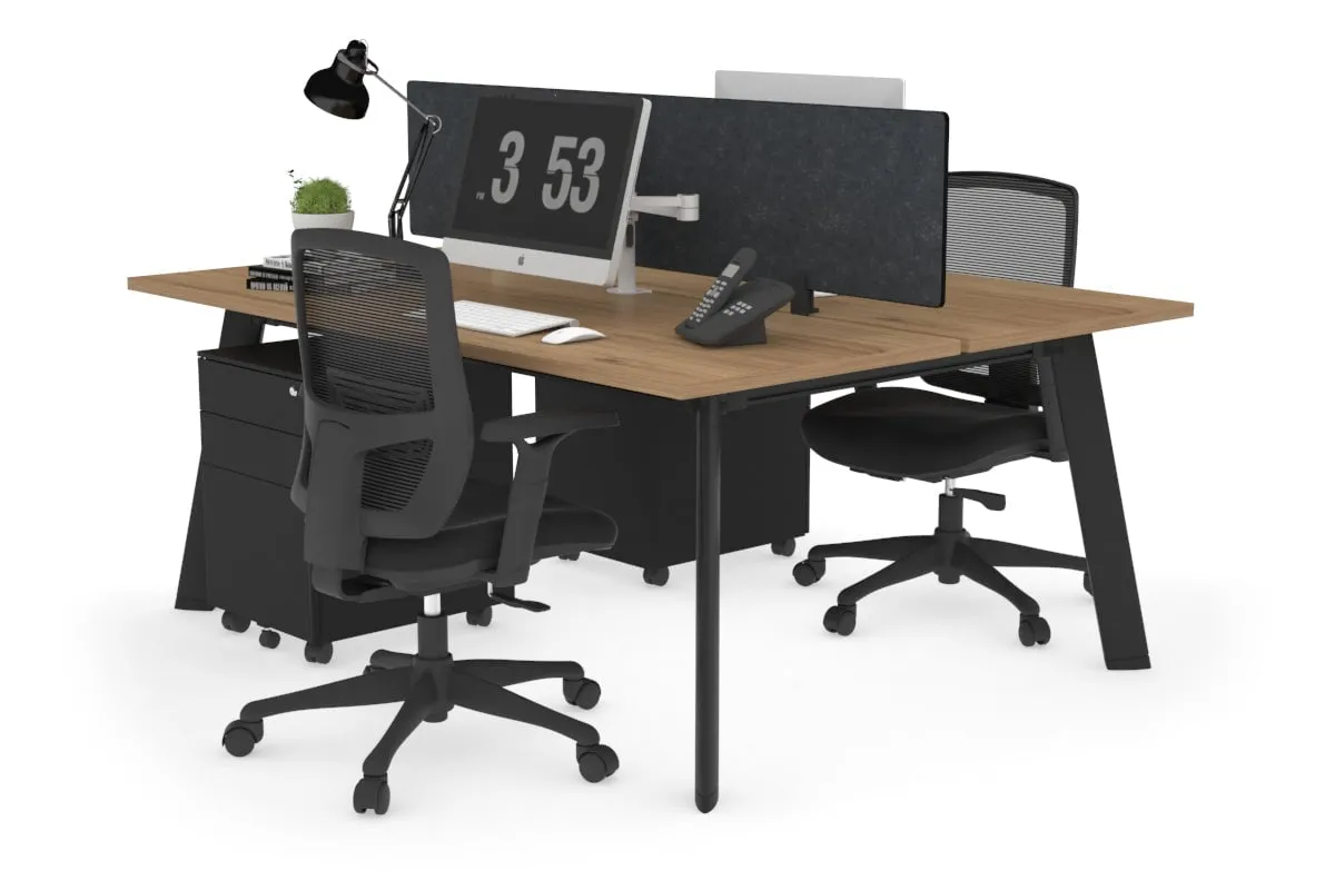 Switch - 2 Person Workstation Black Frame [1800L x 700W]