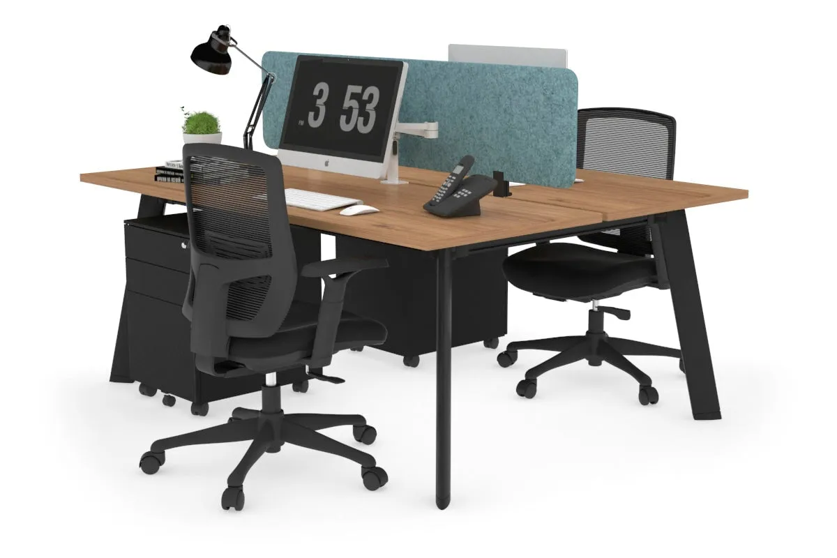 Switch - 2 Person Workstation Black Frame [1800L x 700W]