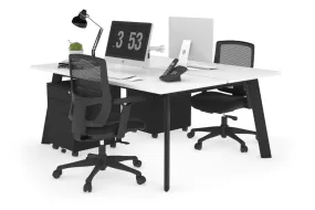 Switch - 2 Person Workstation Black Frame [1800L x 700W]