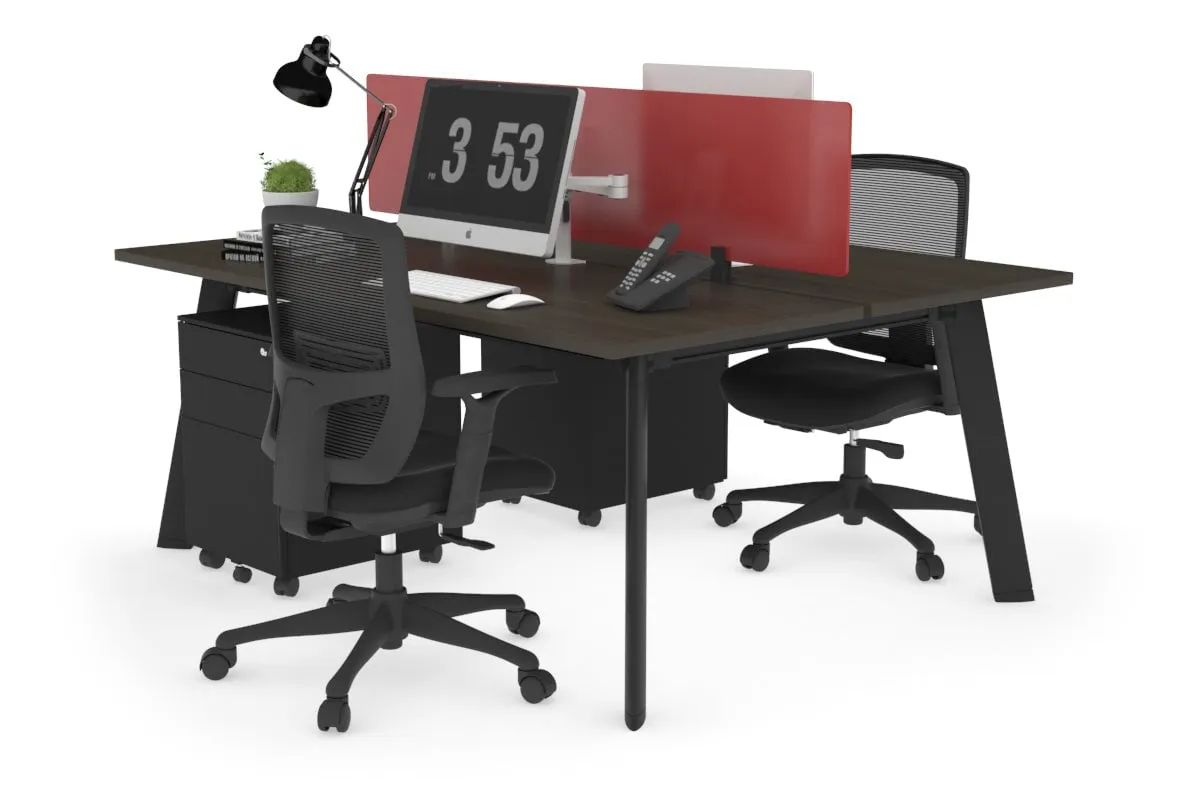 Switch - 2 Person Workstation Black Frame [1800L x 700W]