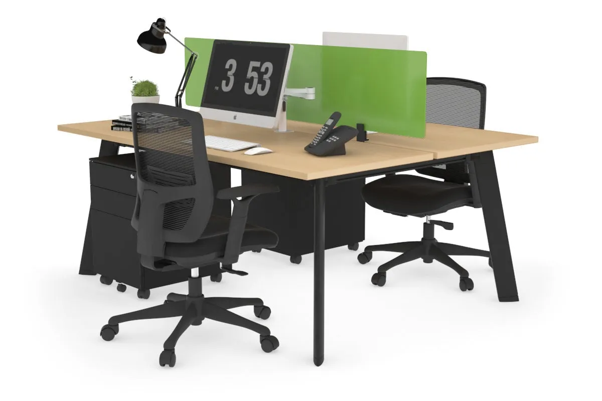 Switch - 2 Person Workstation Black Frame [1800L x 700W]