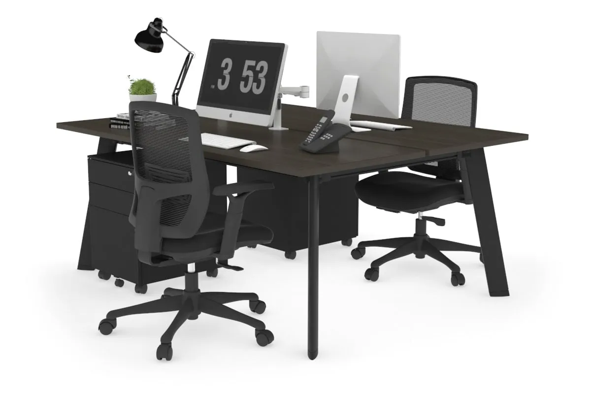 Switch - 2 Person Workstation Black Frame [1800L x 700W]