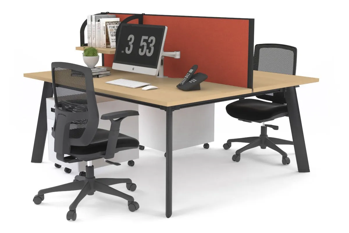 Switch - 2 Person Workstation Black Frame [1800L x 700W]