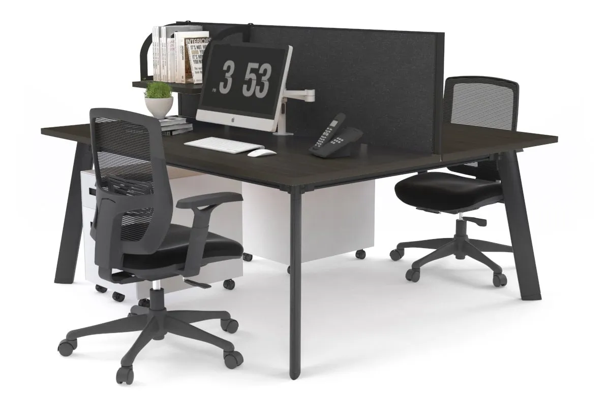 Switch - 2 Person Workstation Black Frame [1800L x 700W]