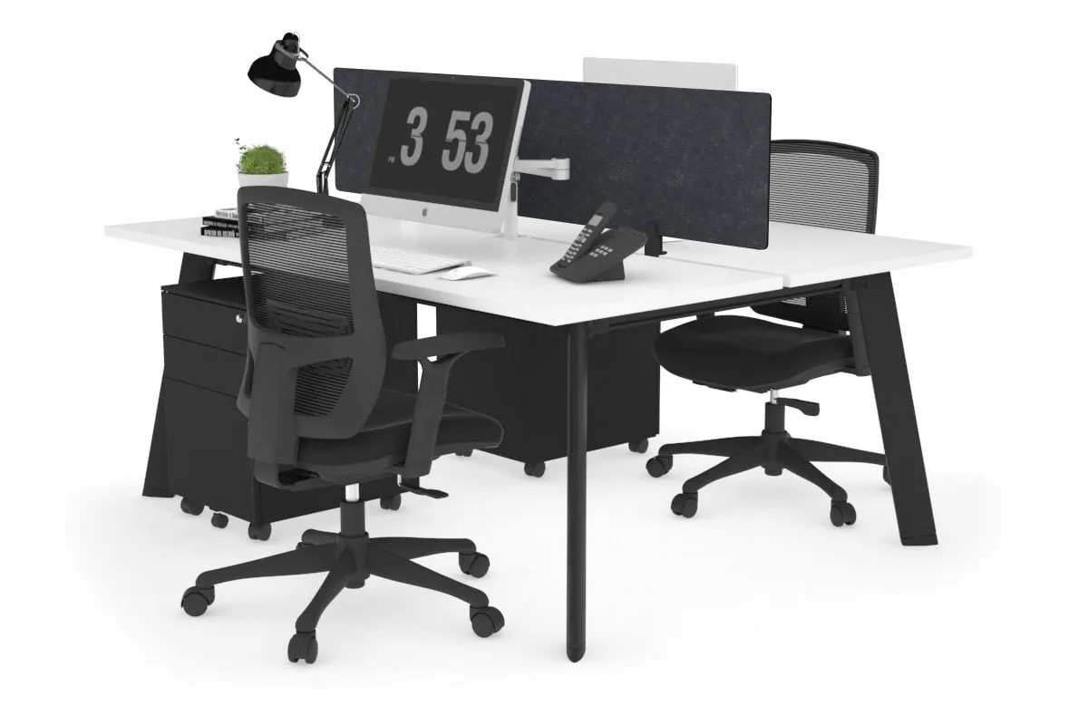 Switch - 2 Person Workstation Black Frame [1800L x 700W]