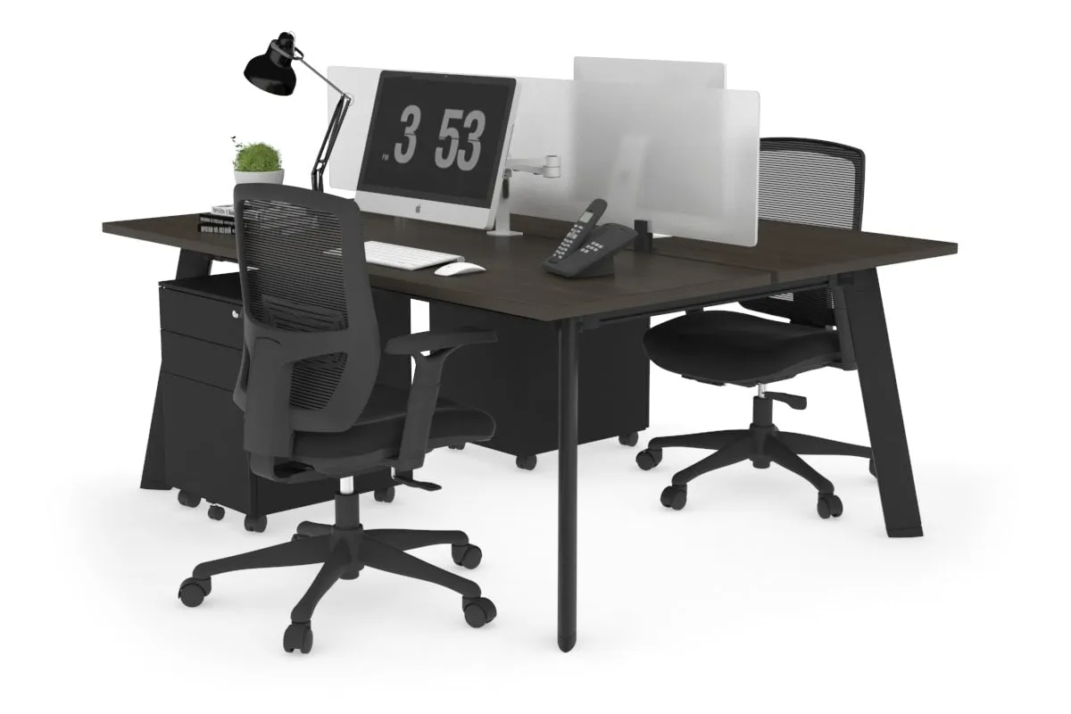 Switch - 2 Person Workstation Black Frame [1800L x 700W]