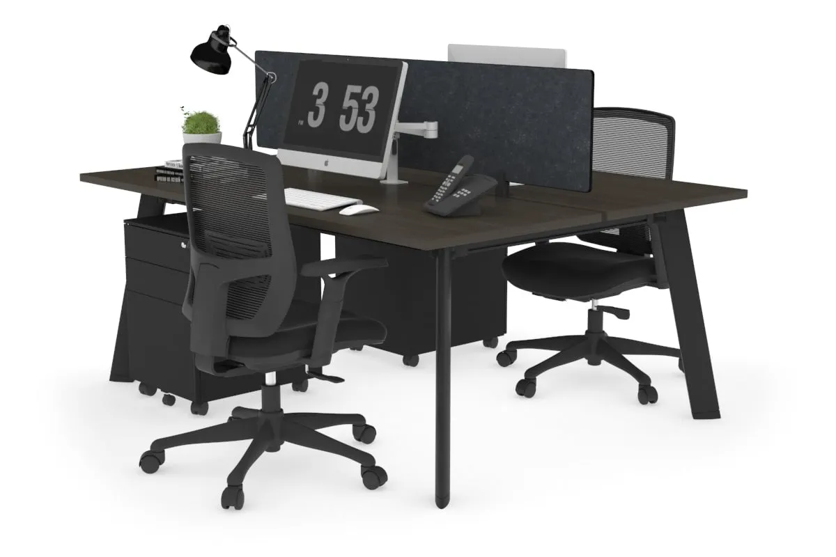 Switch - 2 Person Workstation Black Frame [1800L x 700W]