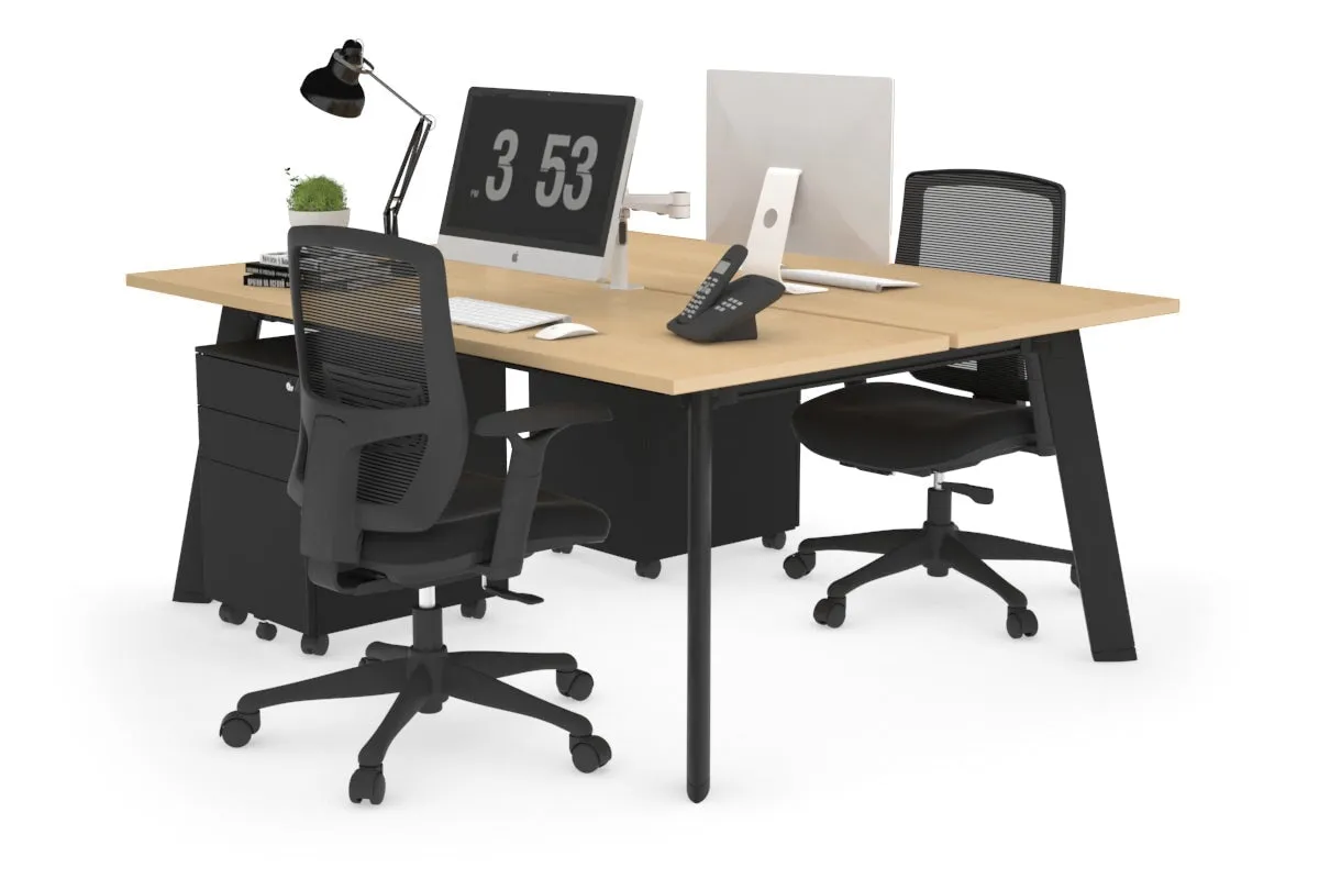 Switch - 2 Person Workstation Black Frame [1800L x 700W]