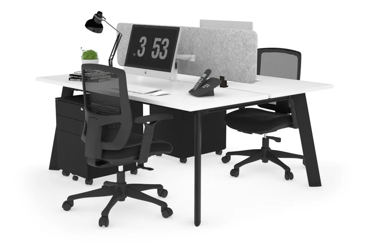 Switch - 2 Person Workstation Black Frame [1800L x 700W]