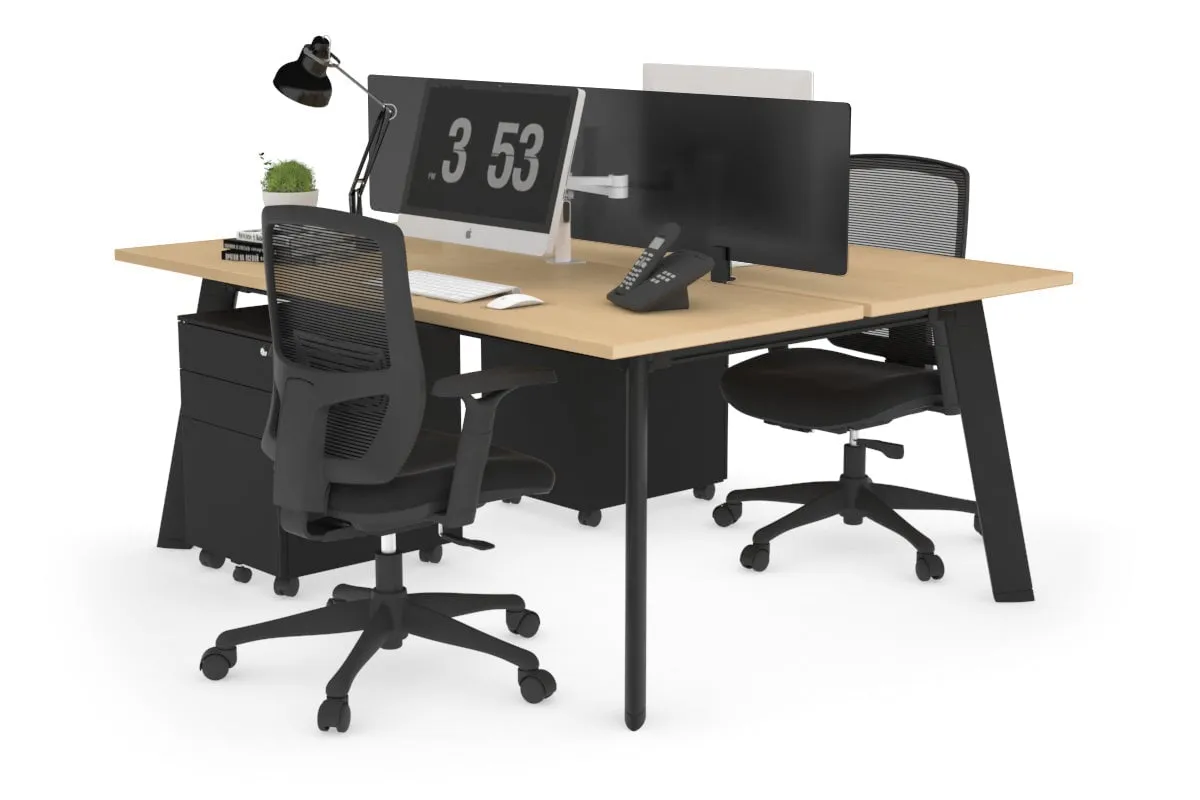 Switch - 2 Person Workstation Black Frame [1800L x 700W]