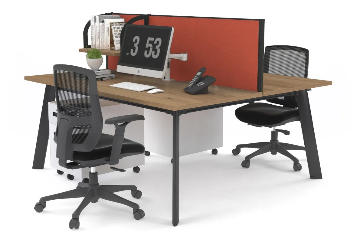 Switch - 2 Person Workstation Black Frame [1800L x 700W]