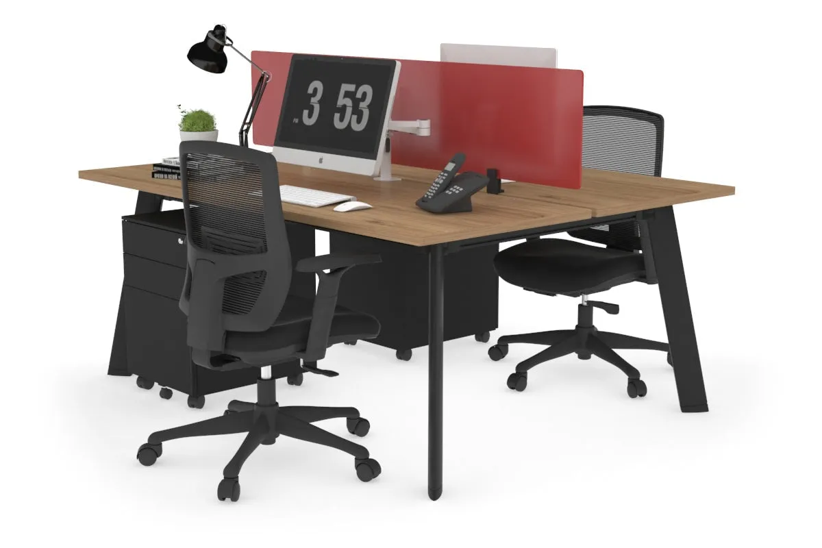 Switch - 2 Person Workstation Black Frame [1800L x 700W]