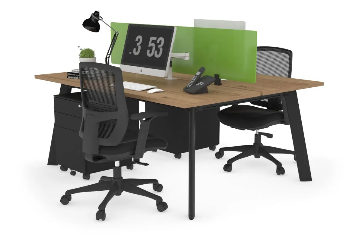 Switch - 2 Person Workstation Black Frame [1800L x 700W]