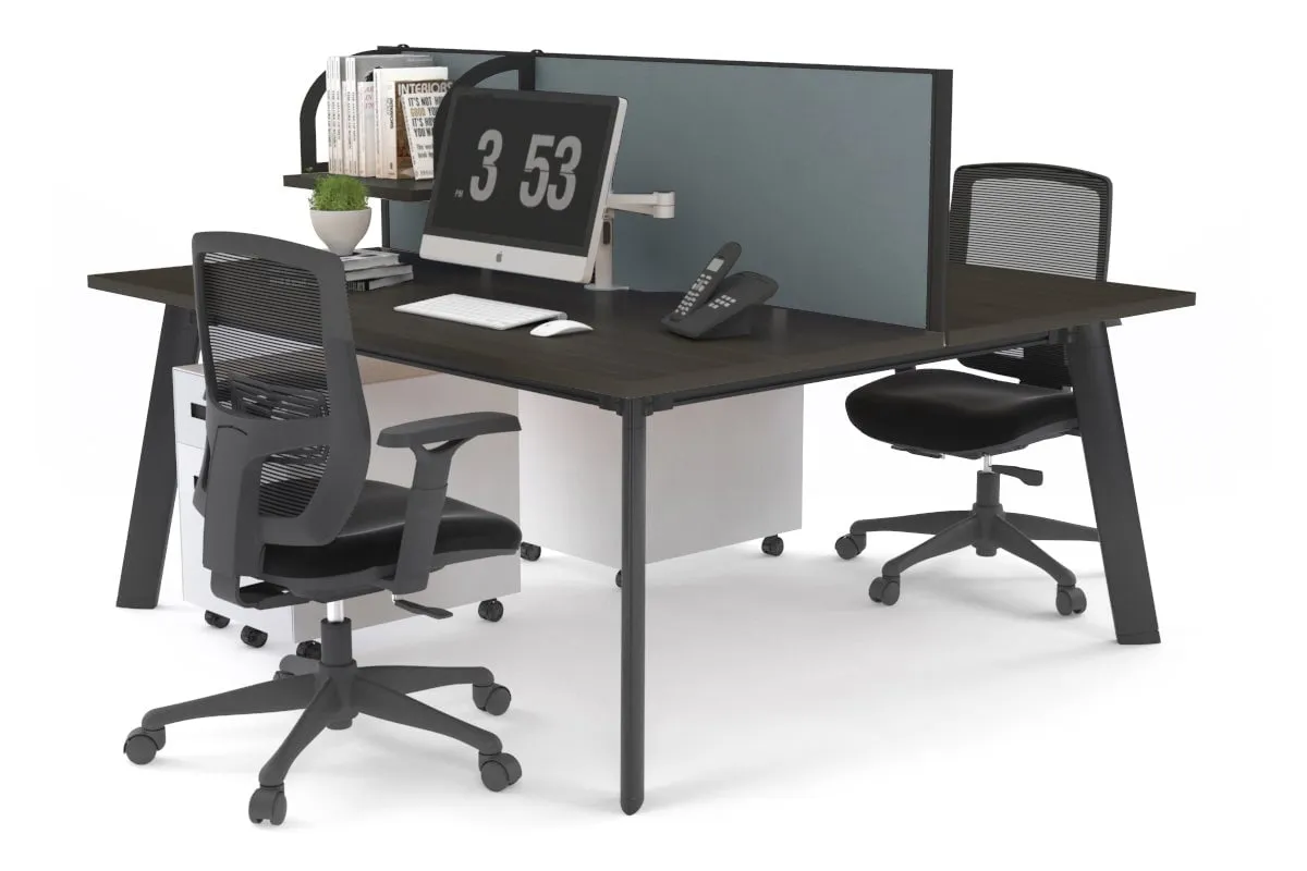 Switch - 2 Person Workstation Black Frame [1800L x 700W]