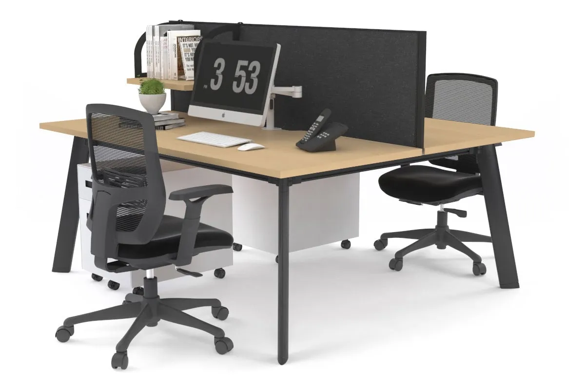 Switch - 2 Person Workstation Black Frame [1800L x 700W]