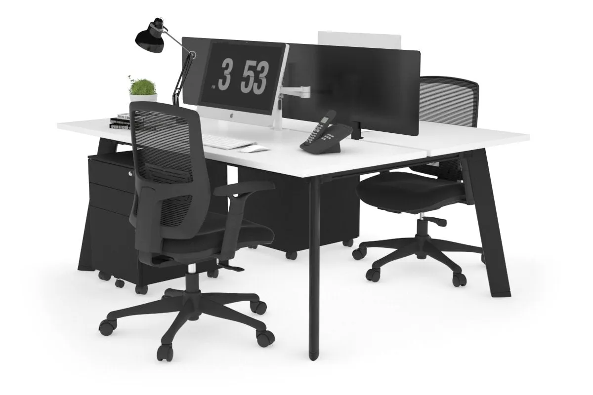 Switch - 2 Person Workstation Black Frame [1800L x 700W]