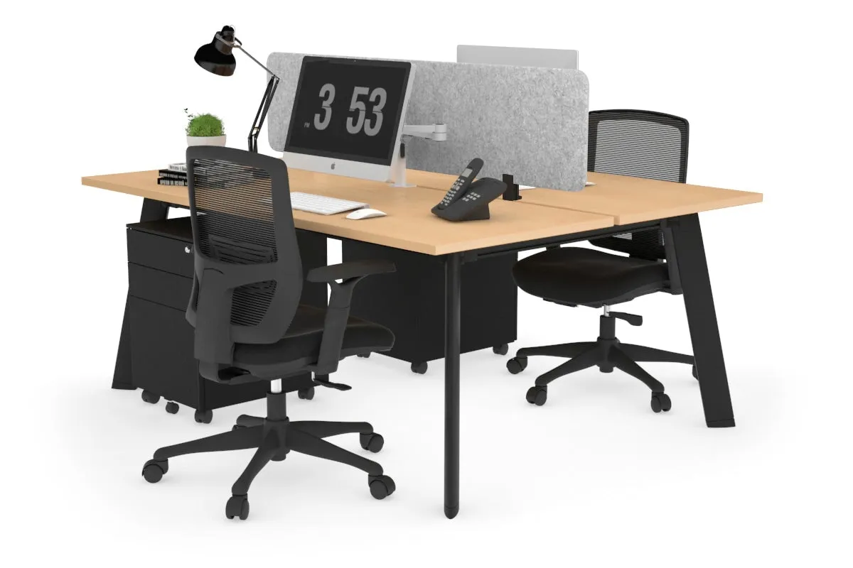 Switch - 2 Person Workstation Black Frame [1800L x 700W]