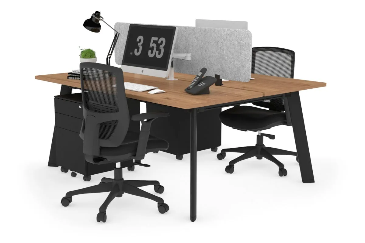 Switch - 2 Person Workstation Black Frame [1800L x 700W]