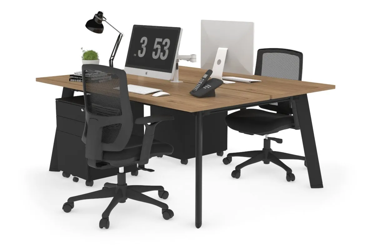 Switch - 2 Person Workstation Black Frame [1800L x 700W]