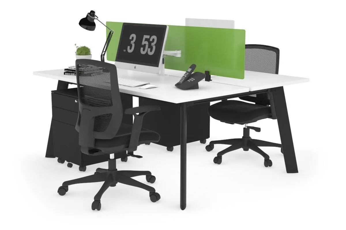 Switch - 2 Person Workstation Black Frame [1800L x 700W]