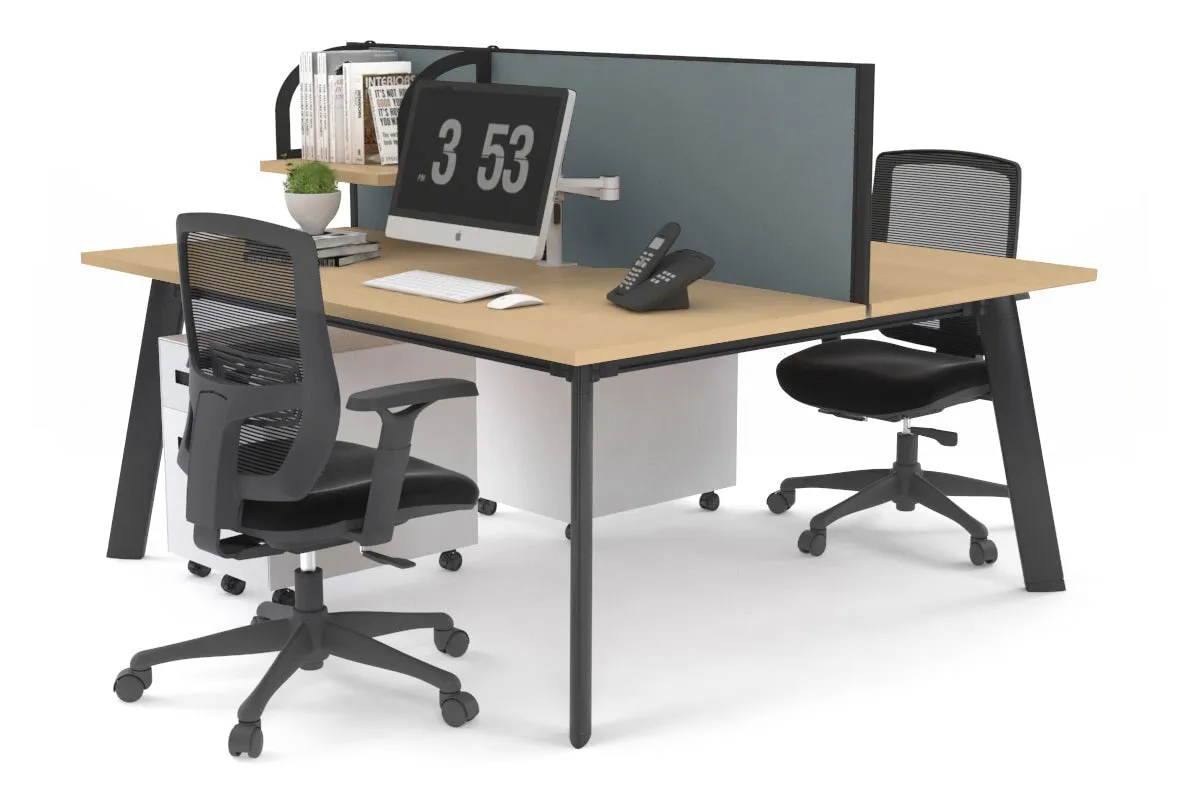 Switch - 2 Person Workstation Black Frame [1800L x 700W]