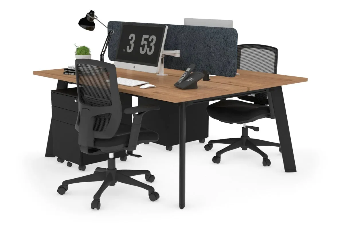 Switch - 2 Person Workstation Black Frame [1800L x 700W]