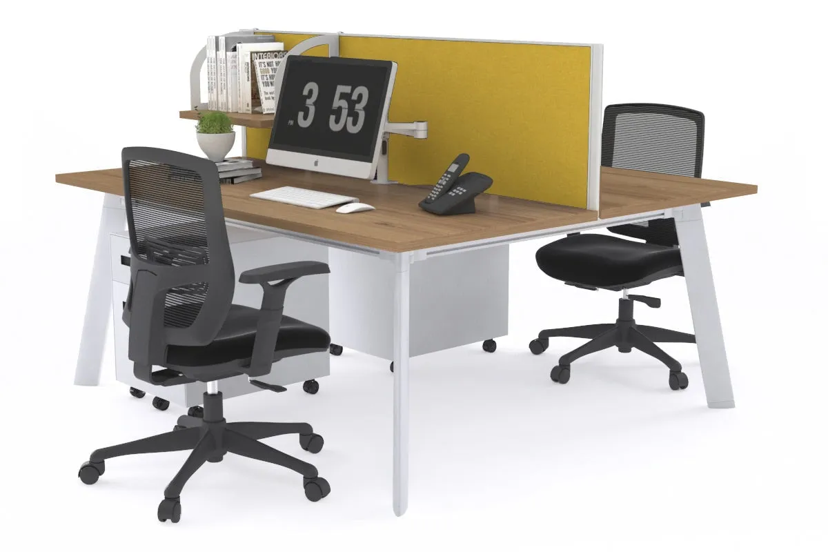 Switch - 2 Person Workstation White Frame [1200L x 800W with Cable Scallop]