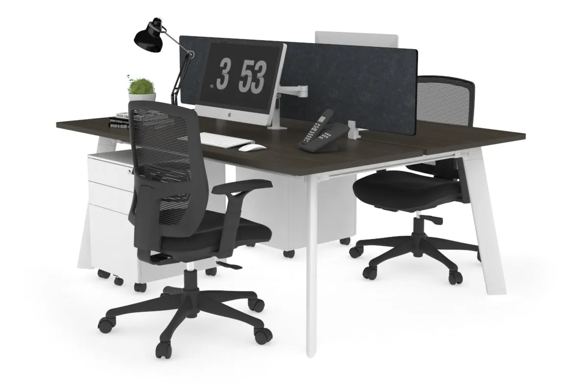 Switch - 2 Person Workstation White Frame [1400L x 700W]