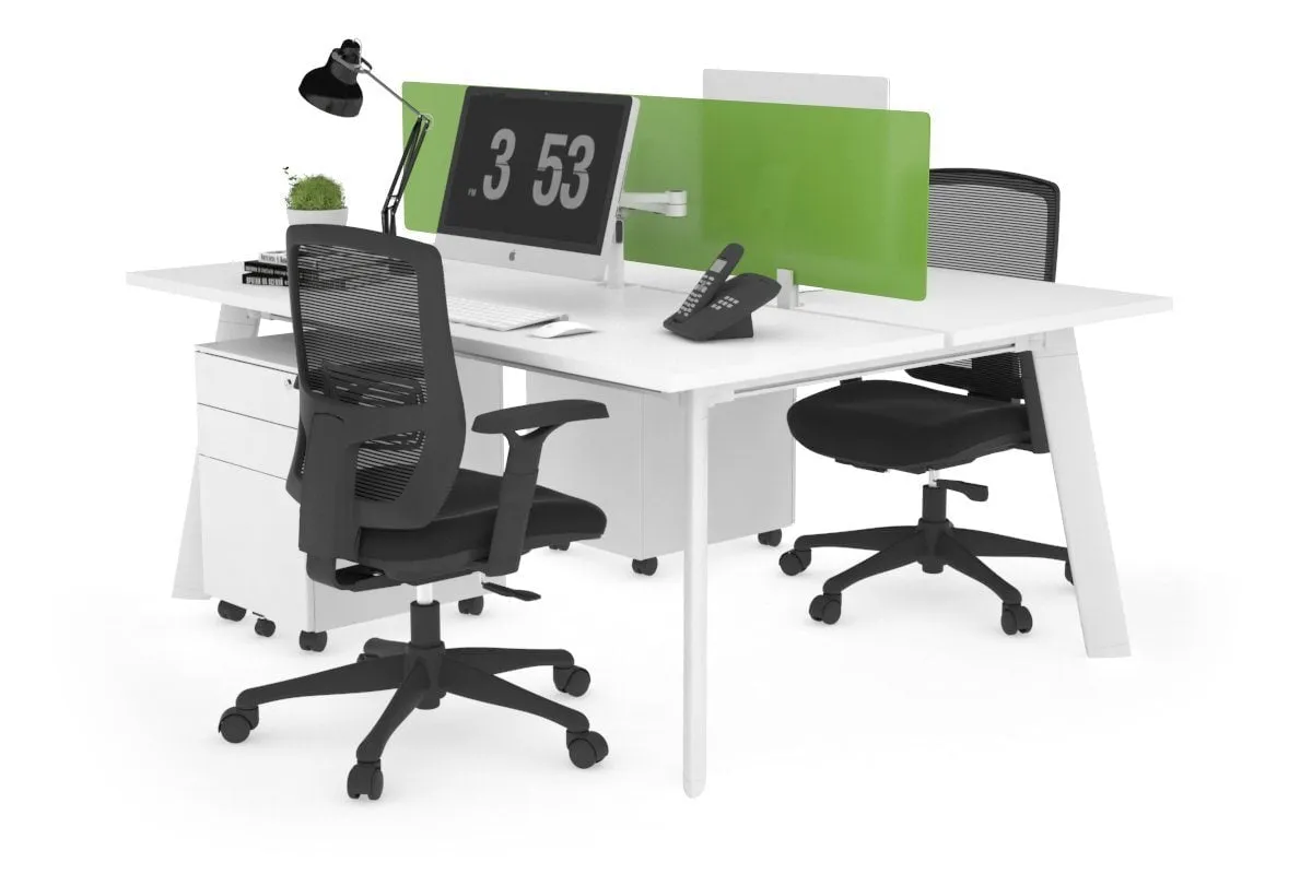 Switch - 2 Person Workstation White Frame [1400L x 700W]