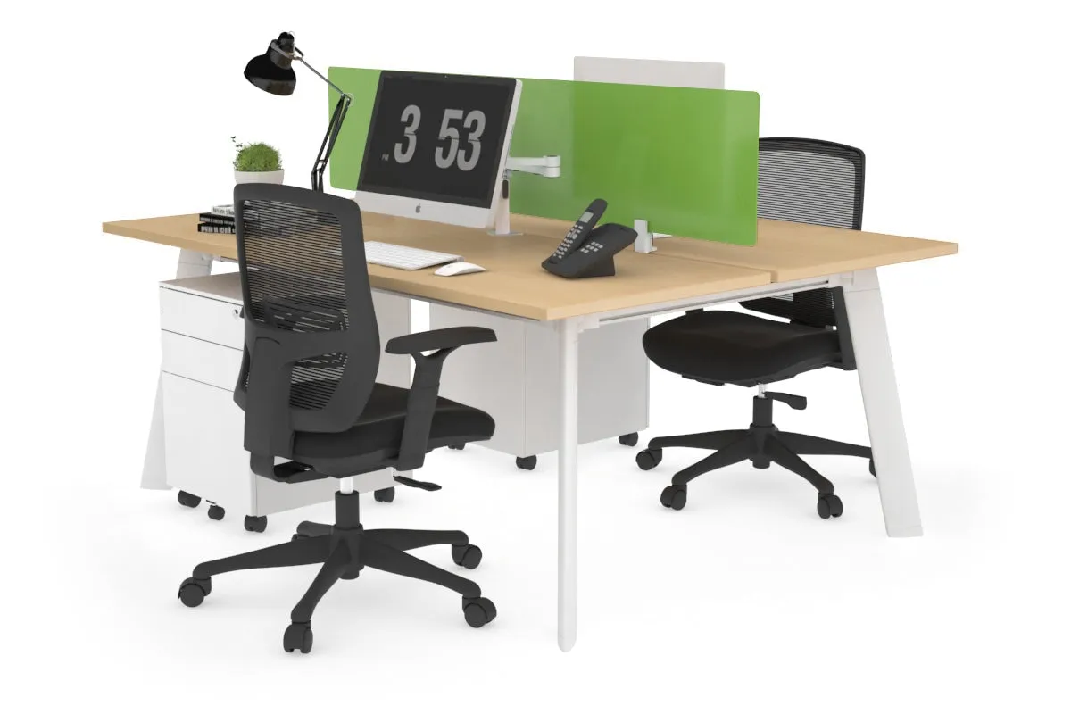 Switch - 2 Person Workstation White Frame [1400L x 700W]