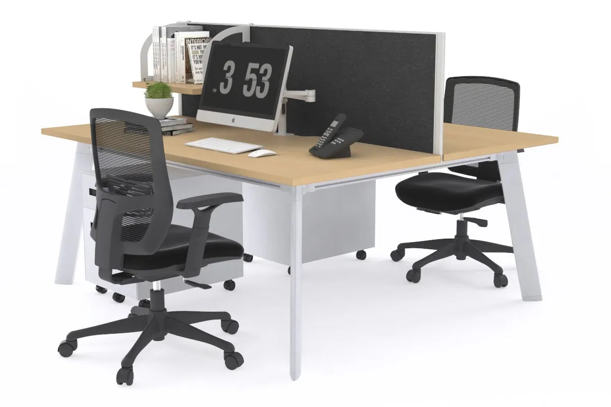 Switch - 2 Person Workstation White Frame [1400L x 700W]