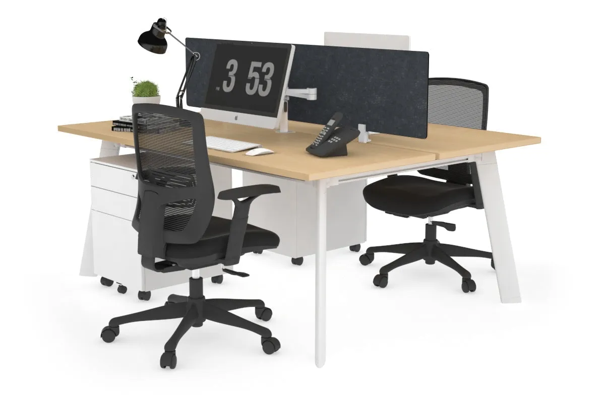 Switch - 2 Person Workstation White Frame [1400L x 700W]