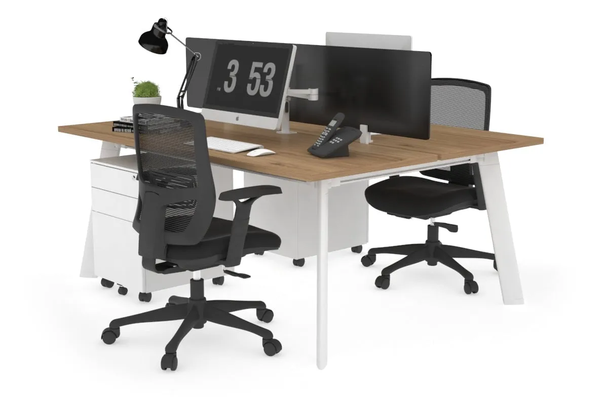 Switch - 2 Person Workstation White Frame [1400L x 700W]