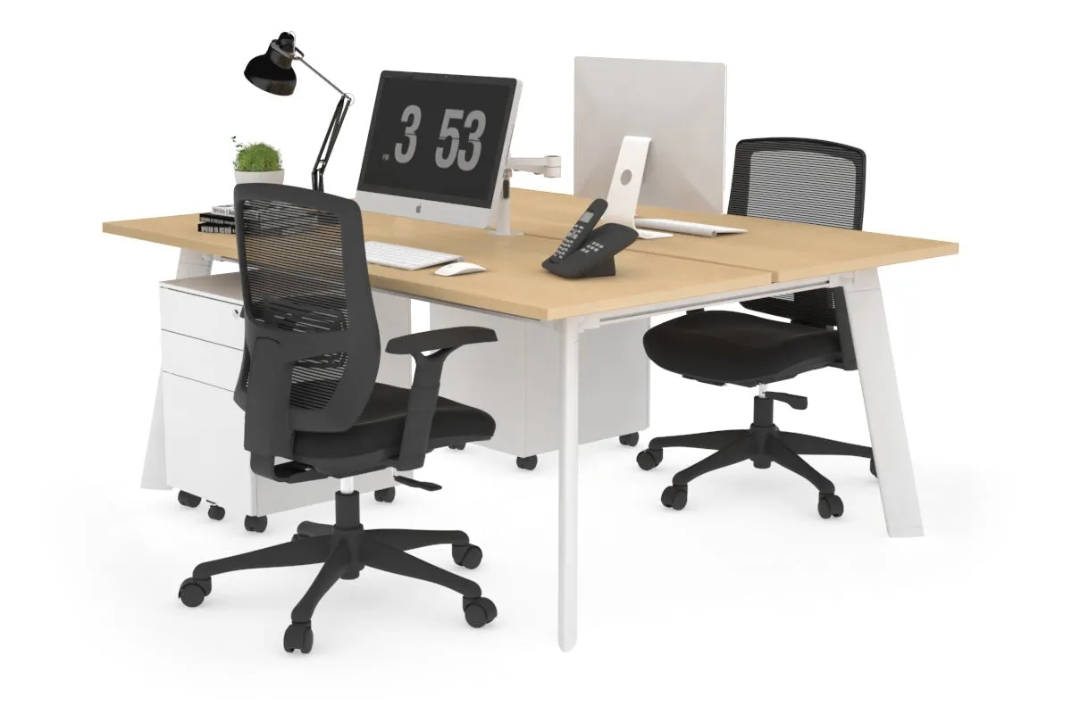 Switch - 2 Person Workstation White Frame [1400L x 700W]