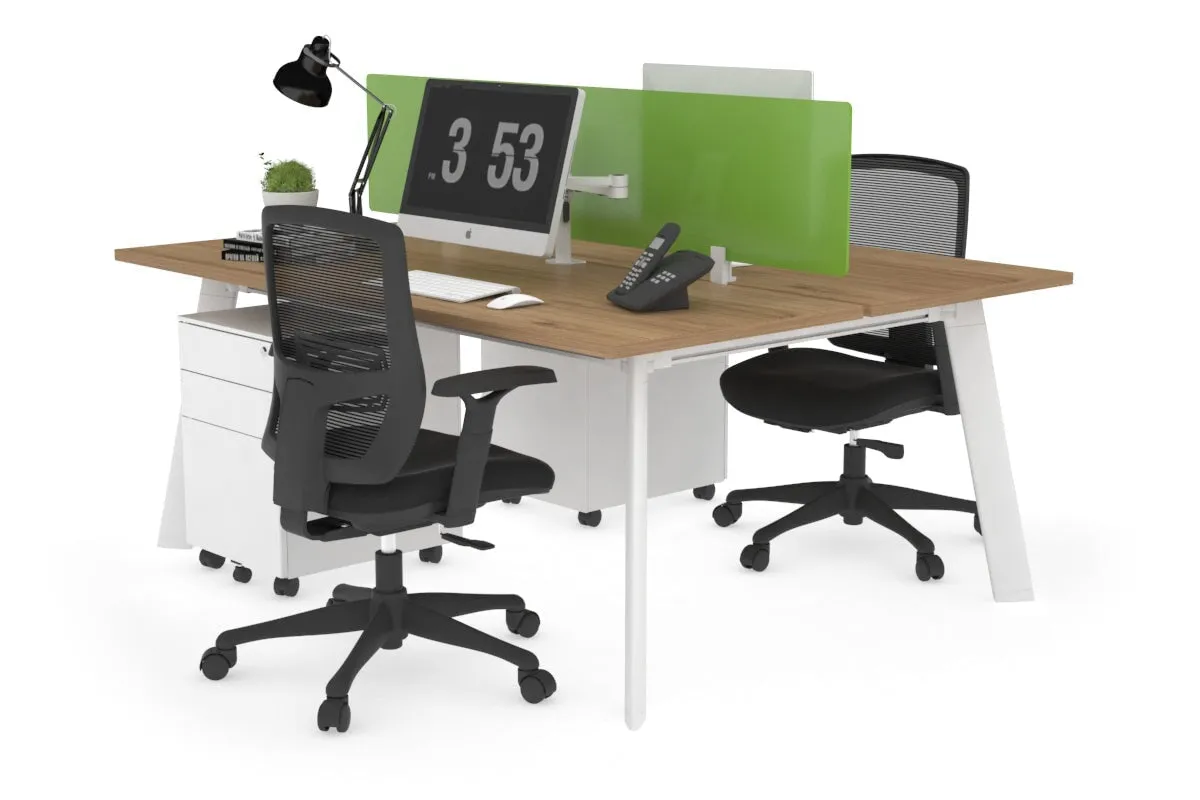 Switch - 2 Person Workstation White Frame [1400L x 700W]