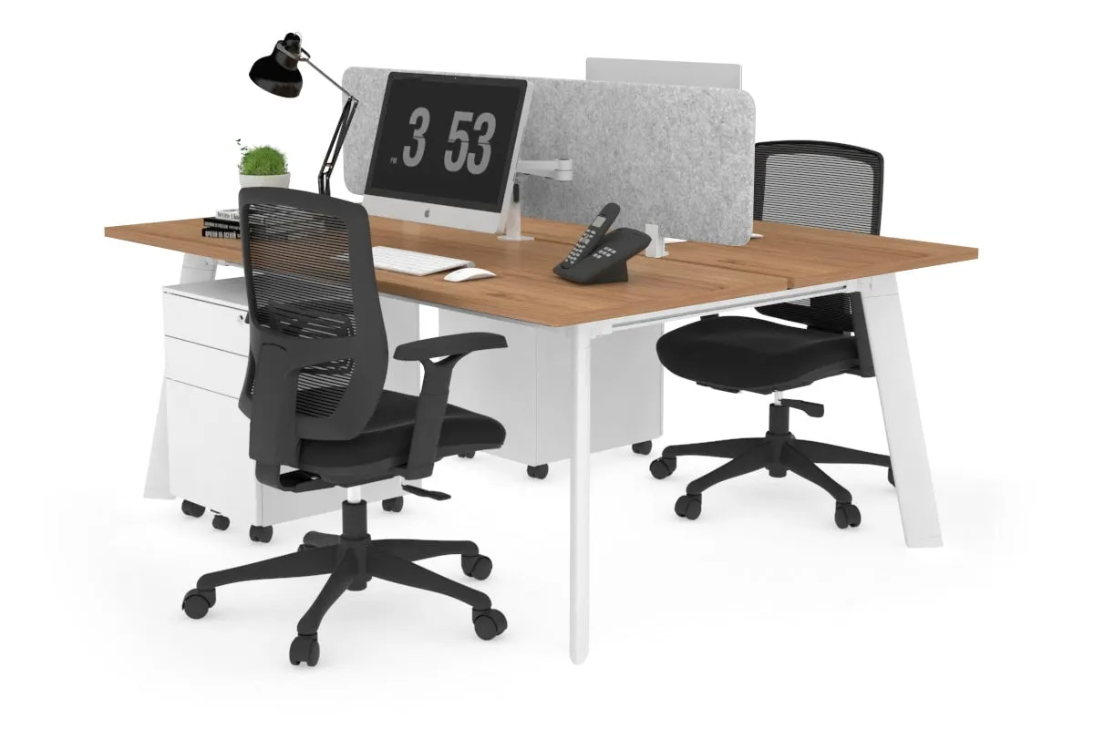 Switch - 2 Person Workstation White Frame [1400L x 700W]