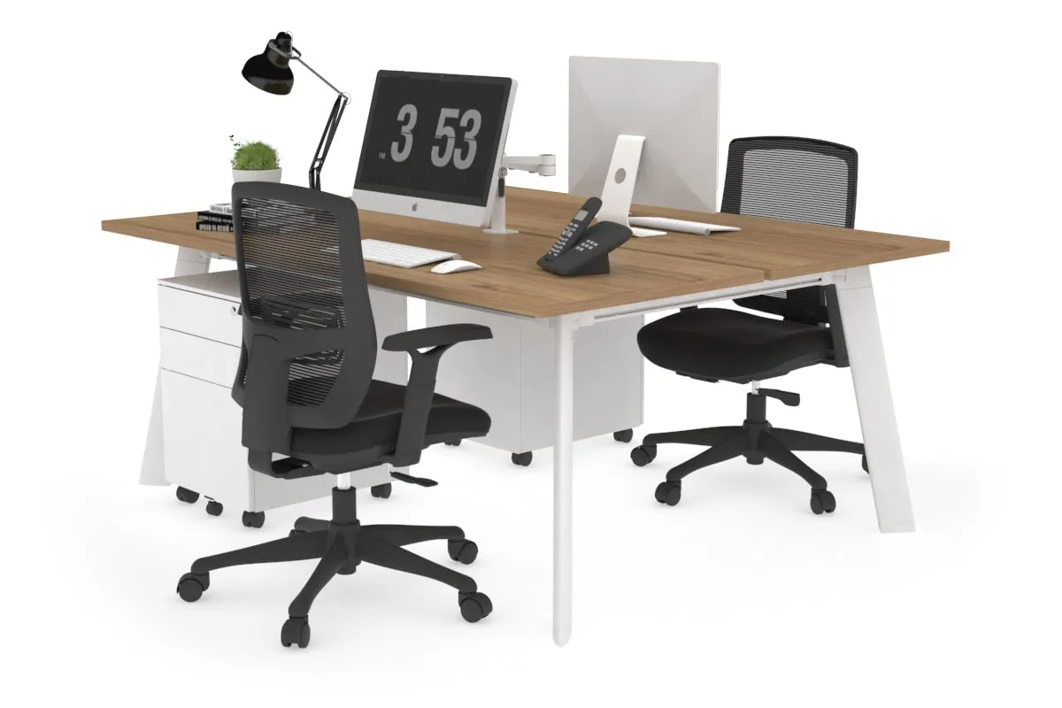 Switch - 2 Person Workstation White Frame [1400L x 700W]