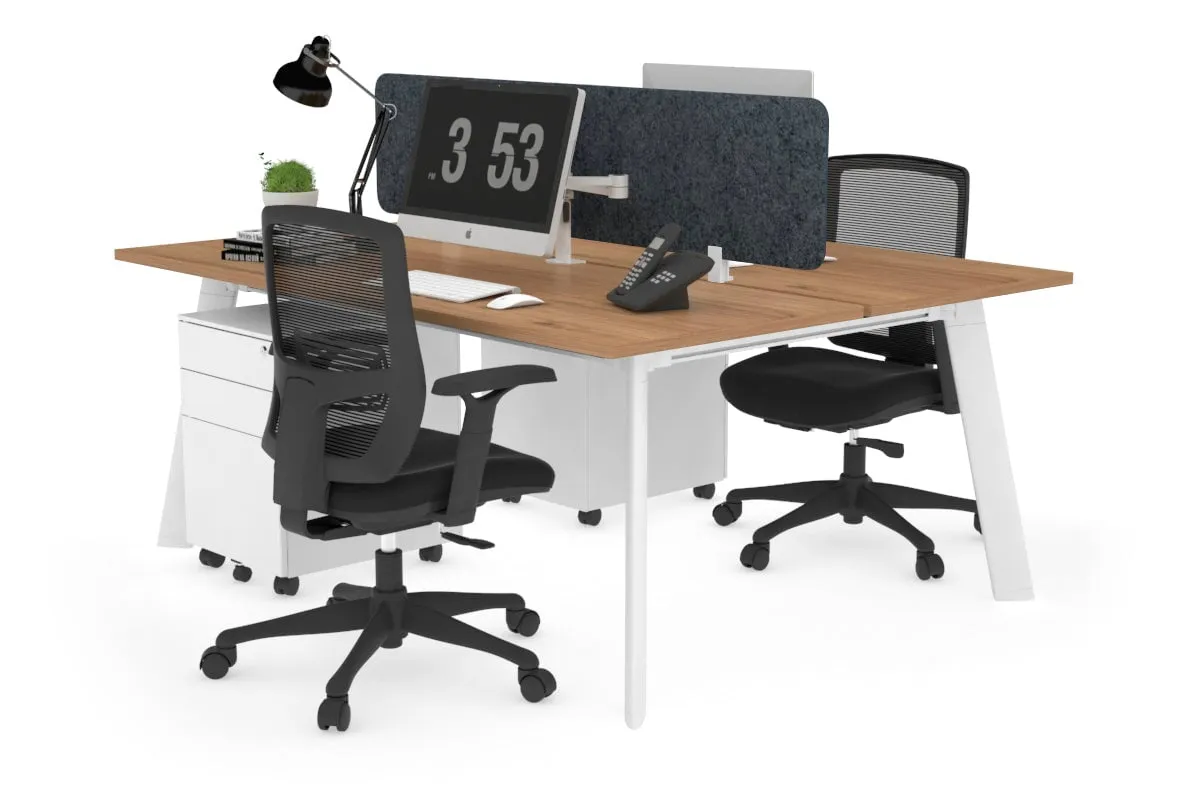 Switch - 2 Person Workstation White Frame [1400L x 700W]