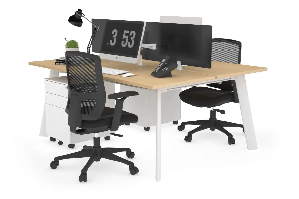 Switch - 2 Person Workstation White Frame [1400L x 700W]