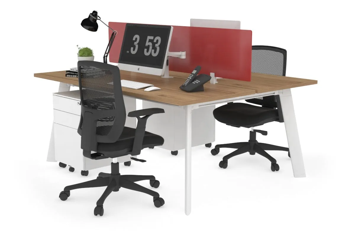 Switch - 2 Person Workstation White Frame [1400L x 700W]