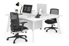 Switch - 2 Person Workstation White Frame [1800L x 800W with Cable Scallop]