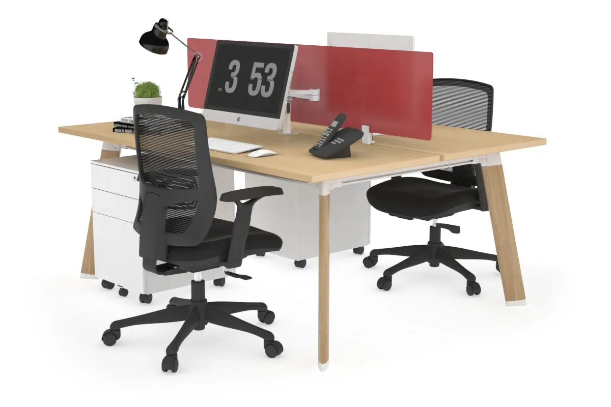 Switch - 2 Person Workstation Wood Imprint Frame [1400L x 700W]