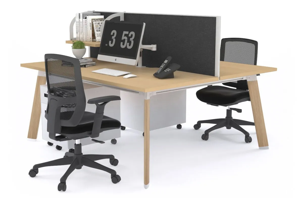 Switch - 2 Person Workstation Wood Imprint Frame [1800L x 800W with Cable Scallop]